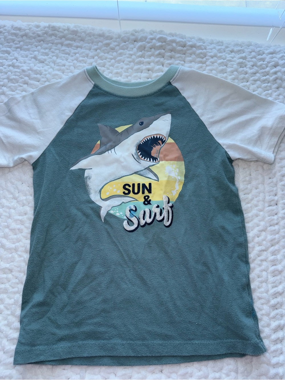 Garanimals Green & White Shark Raglan Tee